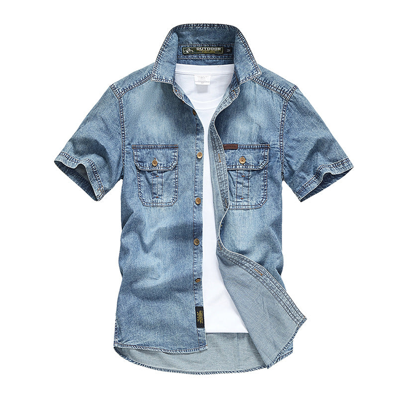 IBEX Classic Short-Sleeve Denim Shirt