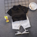 Children's summer suit Boys 2022 new fashion style children's summer short sleeve + medium pants two-piece set