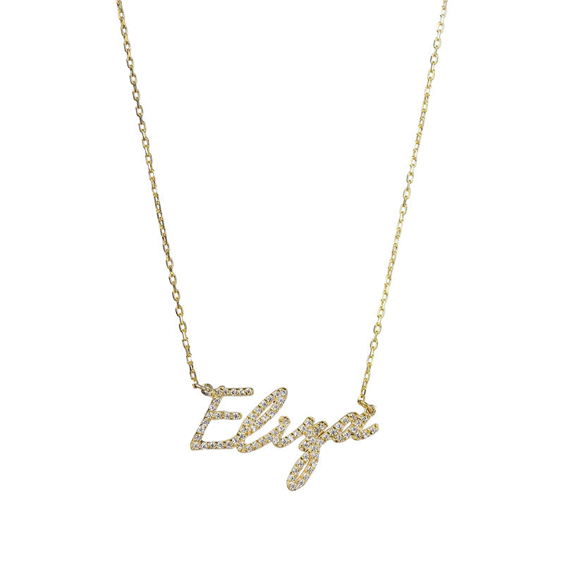925 Silver full name letter couple necklaces