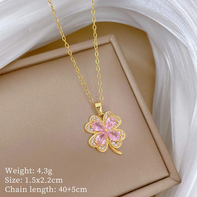 【】 Multi-element style copper micro-inlaid combination women's exquisite chain