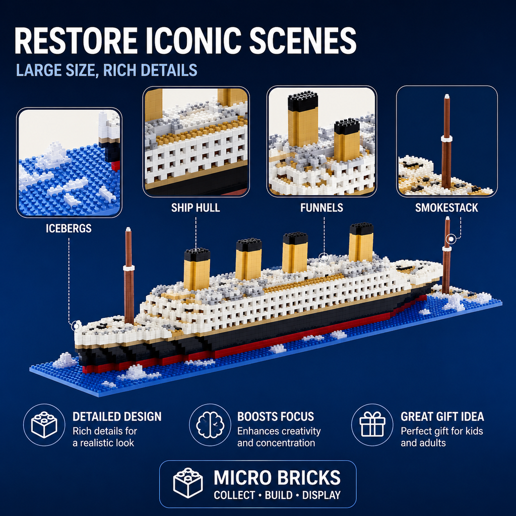 Titanic LED Micro Building Blocks Model