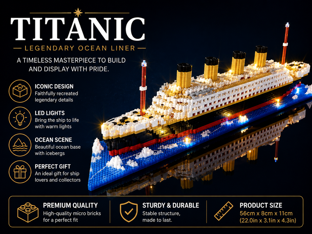Titanic LED Micro Building Blocks Model