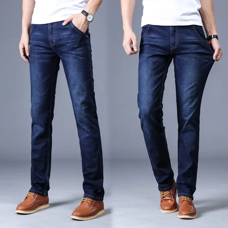 Men's Classic Stretch Jeans – Slim Fit Casual Denim Pants