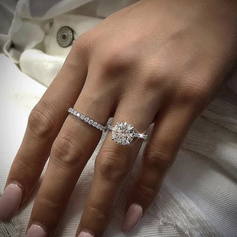 Elegant Cubic Zirconia Ring Set