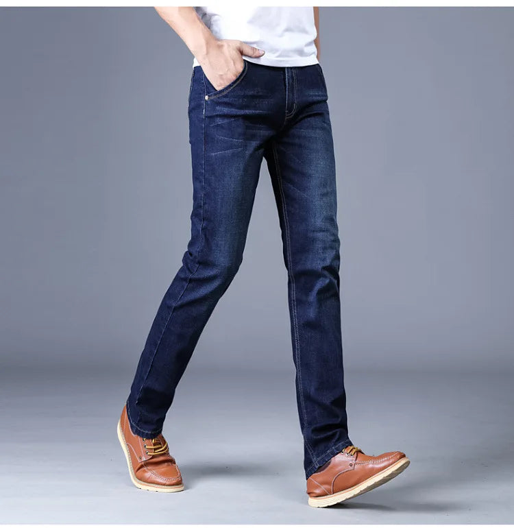 Men's Classic Stretch Jeans – Slim Fit Casual Denim Pants