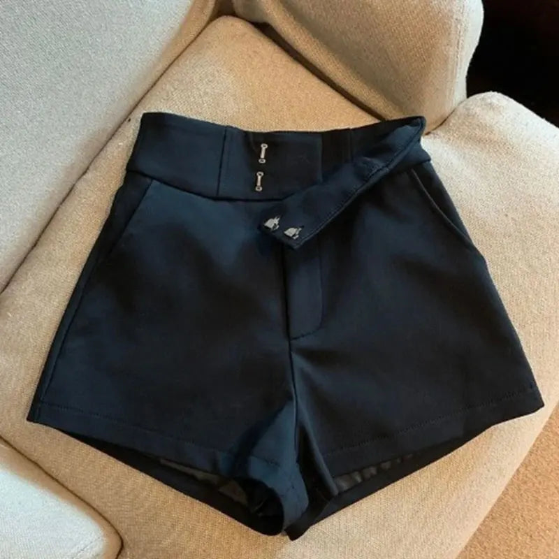 Women's High Waist Black Shorts – Casual Style