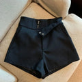 Women's High Waist Black Shorts – Casual Style
