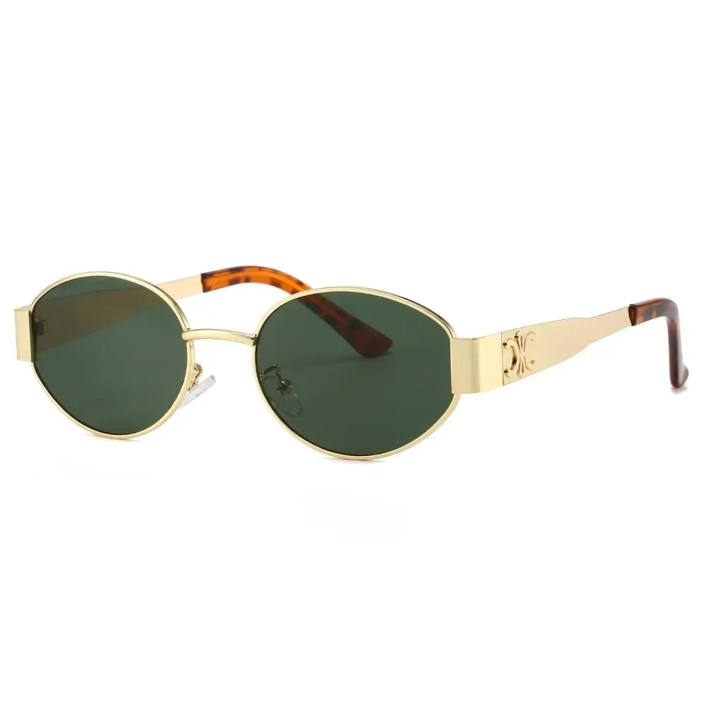 Luxury Metal Oval Sunglasses for Men & Women | Unisex UV400