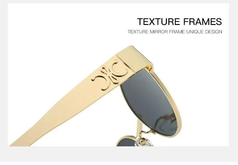 Luxe Oval Metal Sunglasses
