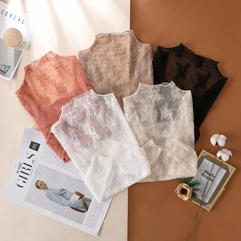 Women's Floral Lace Long Sleeve Top