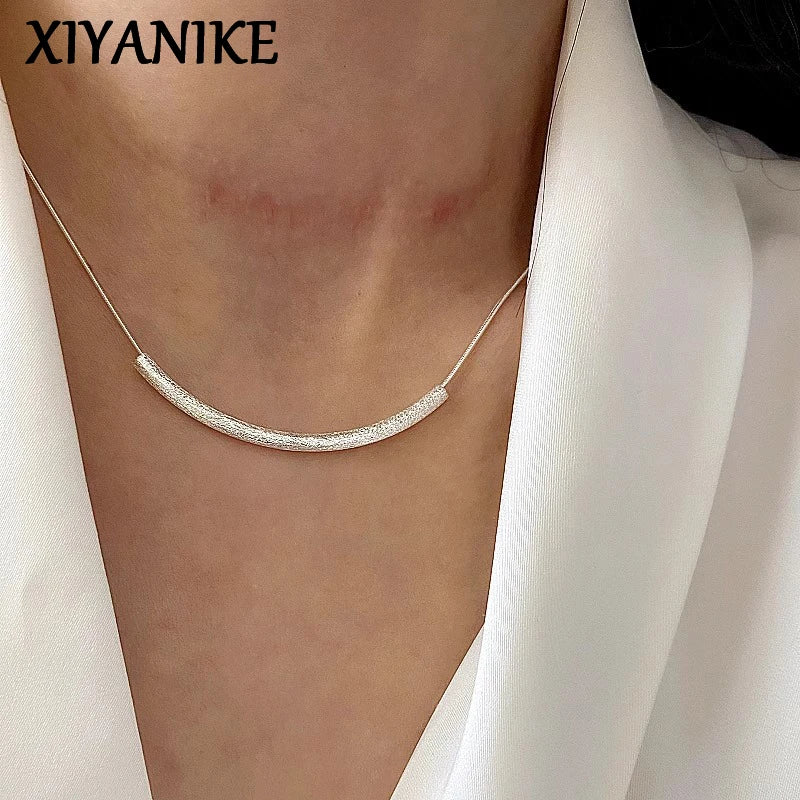 Elegant Snake Chain Bar Necklace