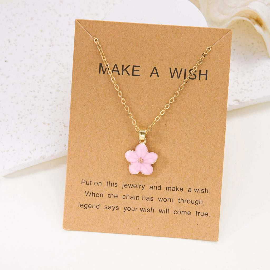 Cherry Blossom Flower Pendant Necklace