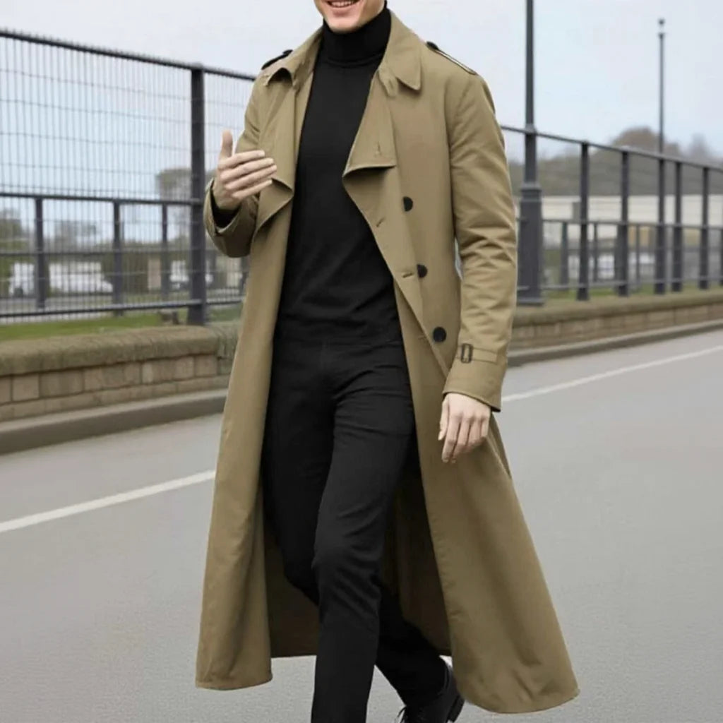 Men's Lightweight Long Windbreaker Jacket