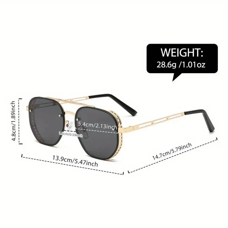 Luxe Double-Beam Metal Sunglasses