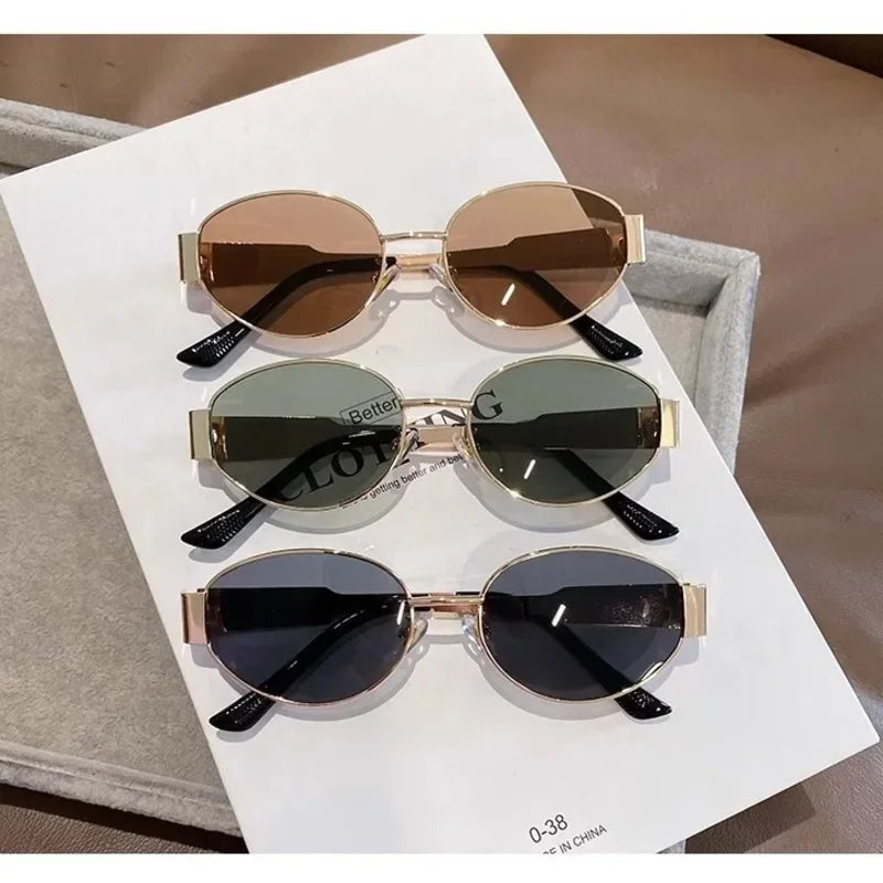 Luxury Metal Oval Sunglasses for Men & Women | Unisex UV400