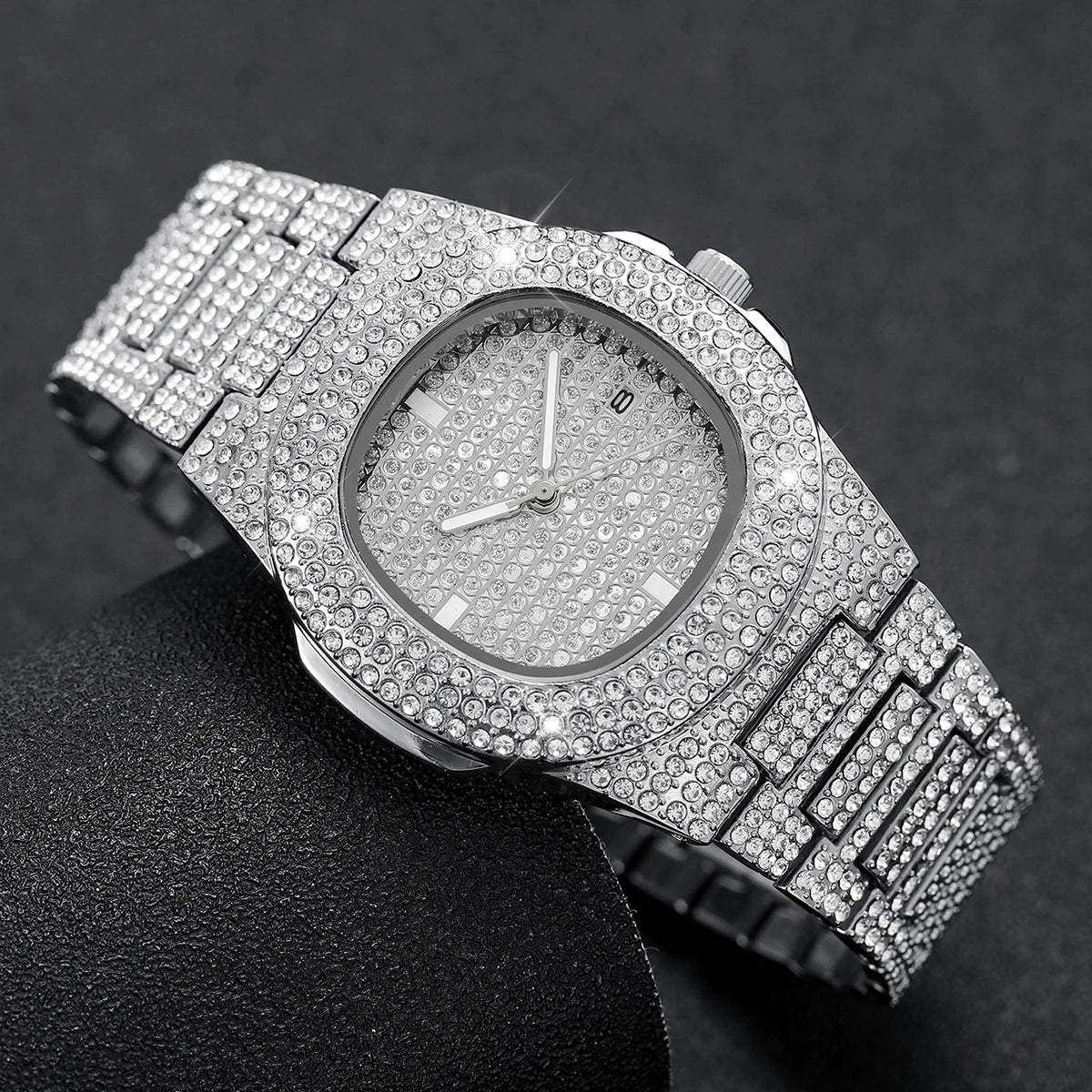 Luxury Diamond Stainless Steel Watch for Men