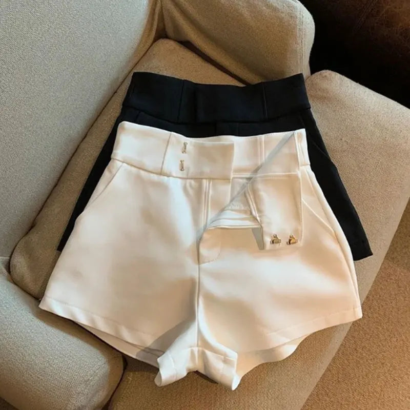 Women's High Waist Black Shorts – Casual Style