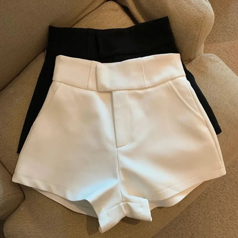 Women's High Waist Black Shorts – Casual Style