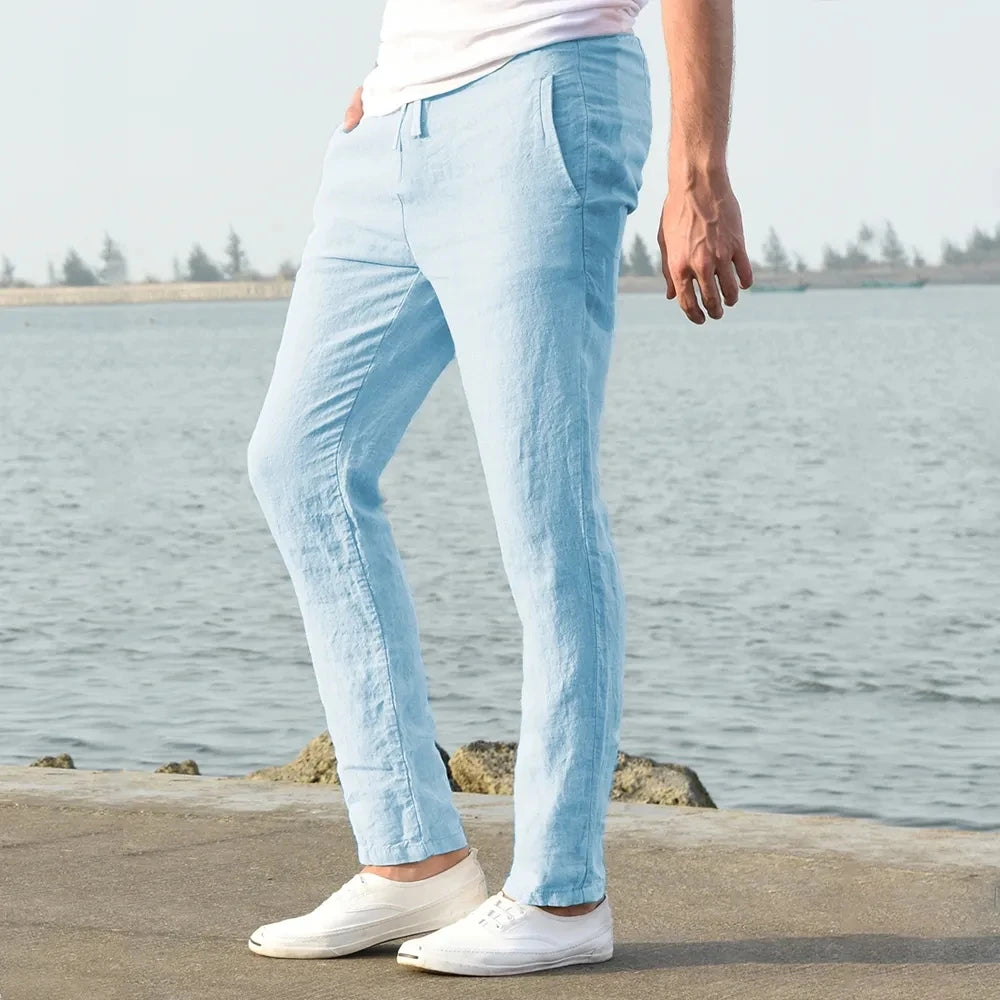 Men's Loose Fit Linen Trousers