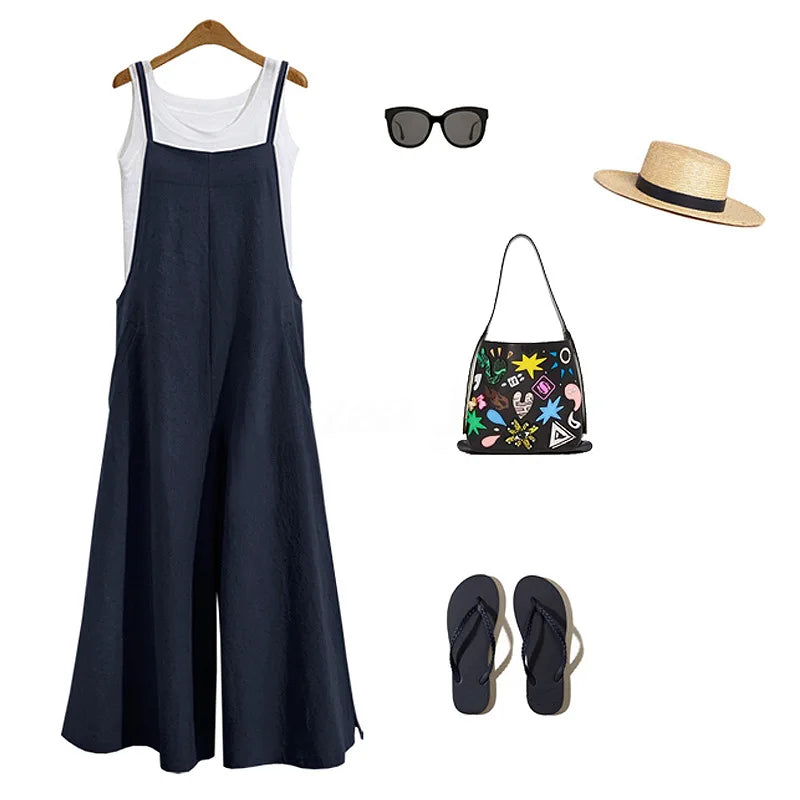 Women's Wide Leg Overalls – Casual Fit