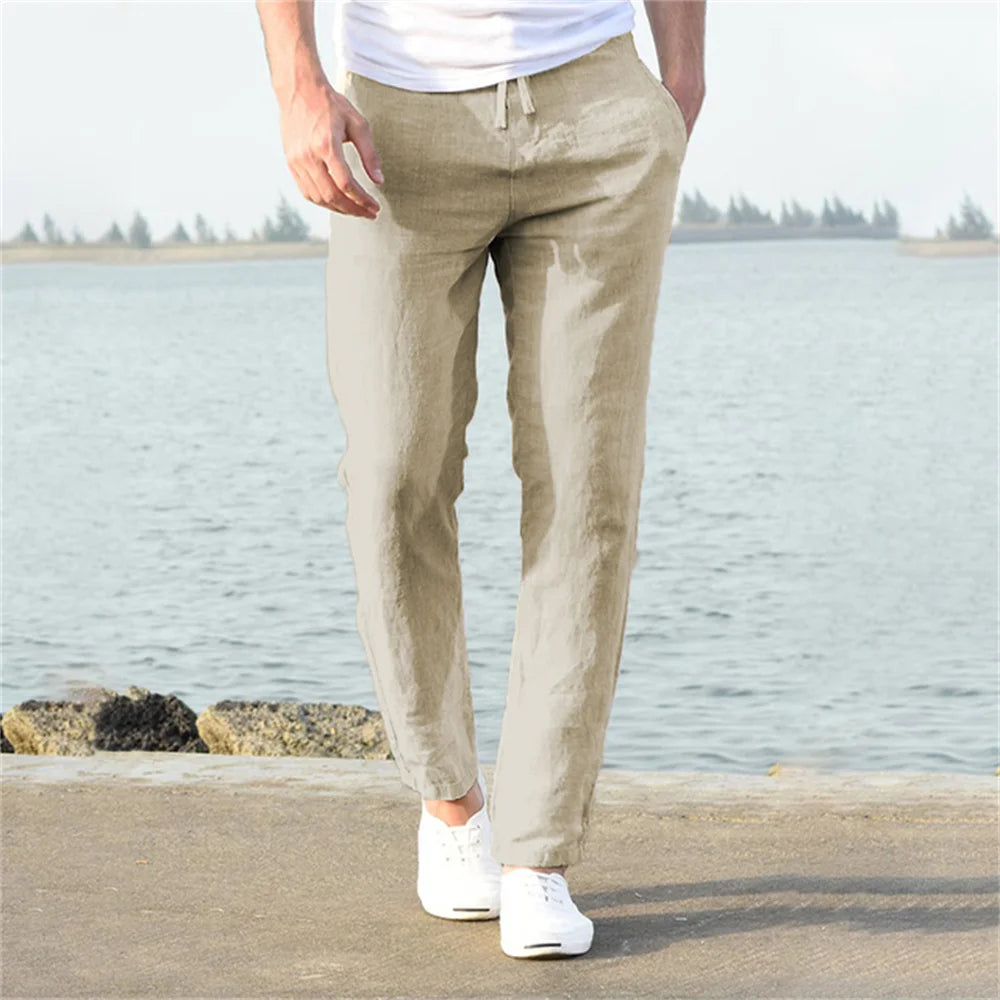 Men's Loose Fit Linen Trousers