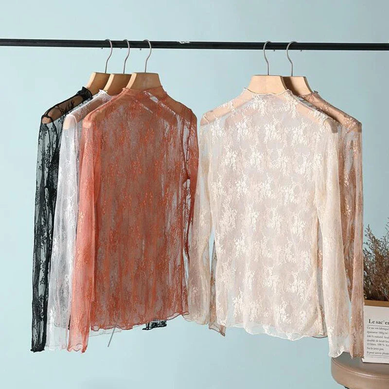 Women's Floral Lace Long Sleeve Top
