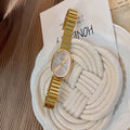 Luxury Gold Women's Bracelet Watch | Elegant Oval Quartz Wristwatch