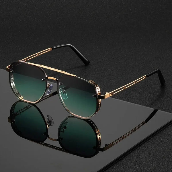 Luxe Double-Beam Metal Sunglasses