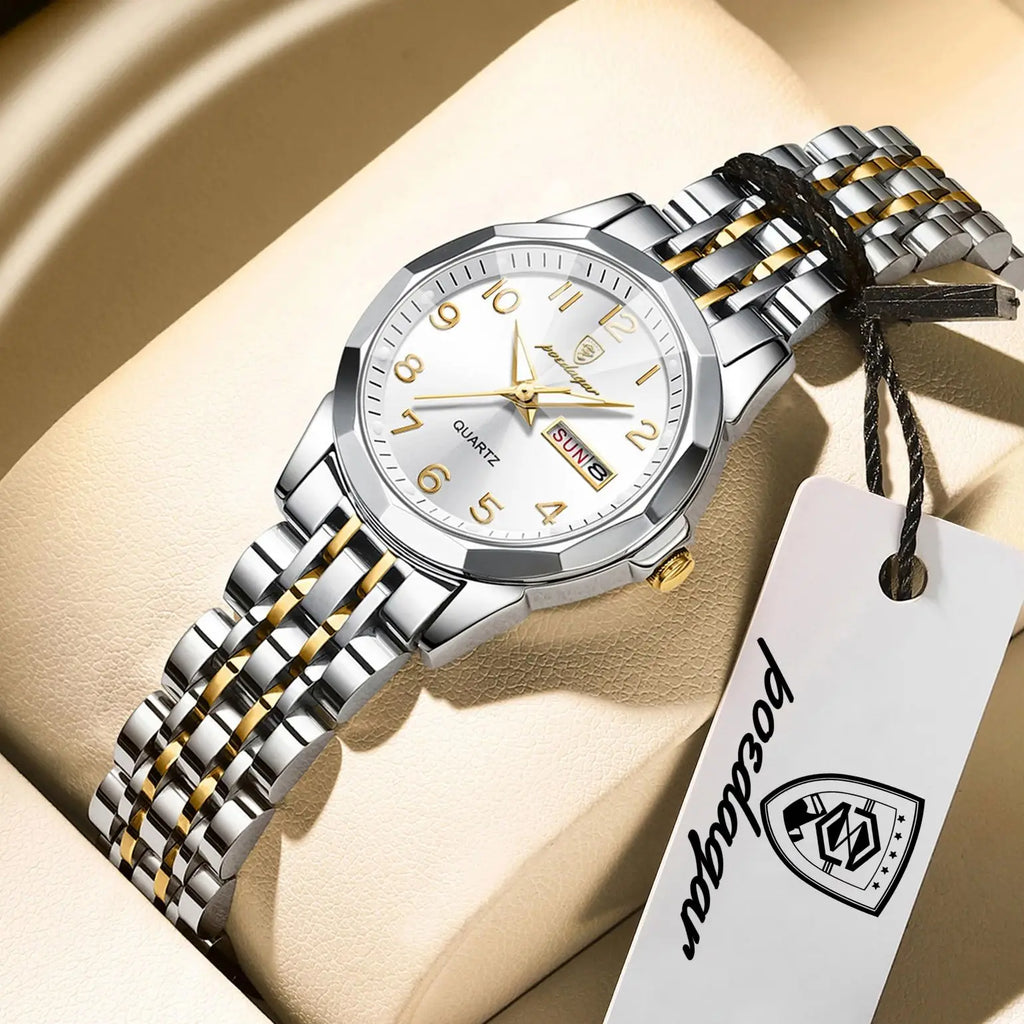 POEDAGAR Luxury Women's Waterproof Quartz Watch | Luminous Stainless Steel Wristwatch