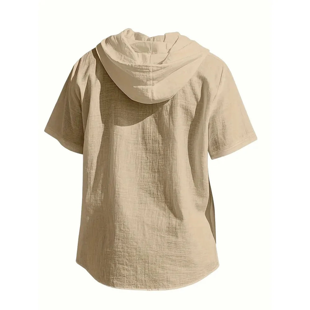 Men's Cotton Linen Short Sleeve Shirt