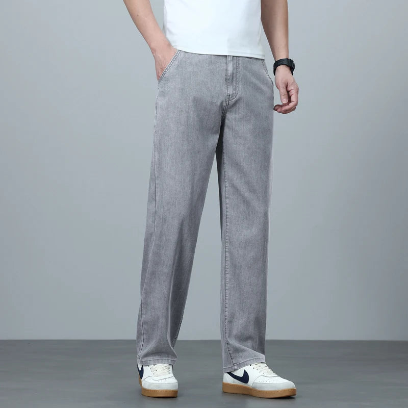Men's Loose Straight Jeans – Casual Wide Leg Denim Pants