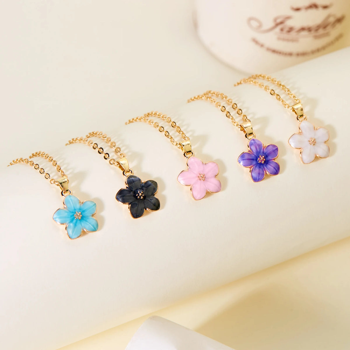 Cherry Blossom Flower Pendant Necklace