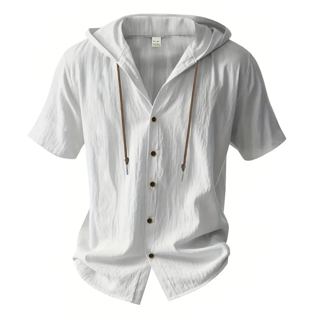 Men's Cotton Linen Short Sleeve Shirt