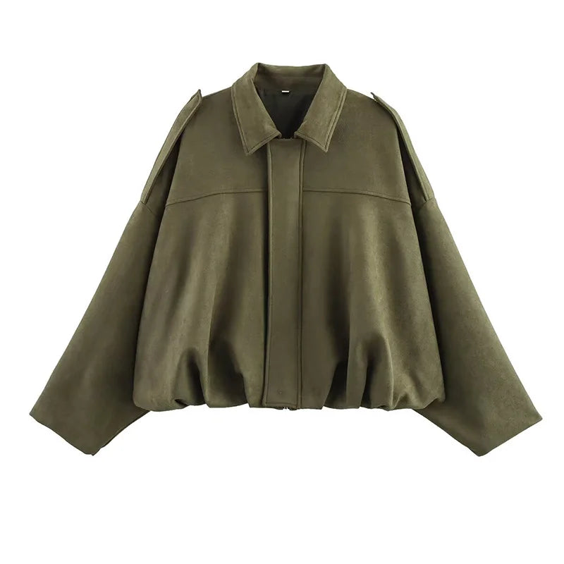 Women's Bomber Jacket – Casual Zip-Up Coat