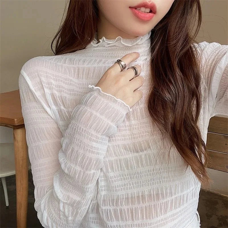 Women's Floral Lace Long Sleeve Top