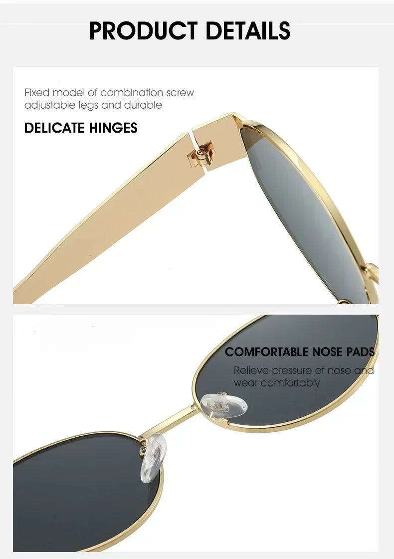 Luxe Oval Metal Sunglasses
