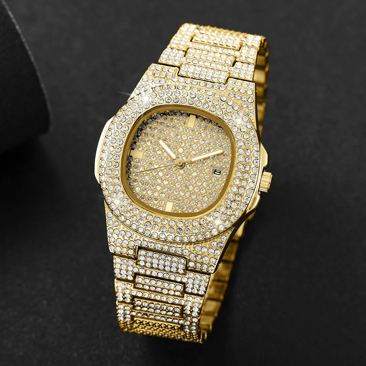 Luxury Diamond Stainless Steel Watch for Men