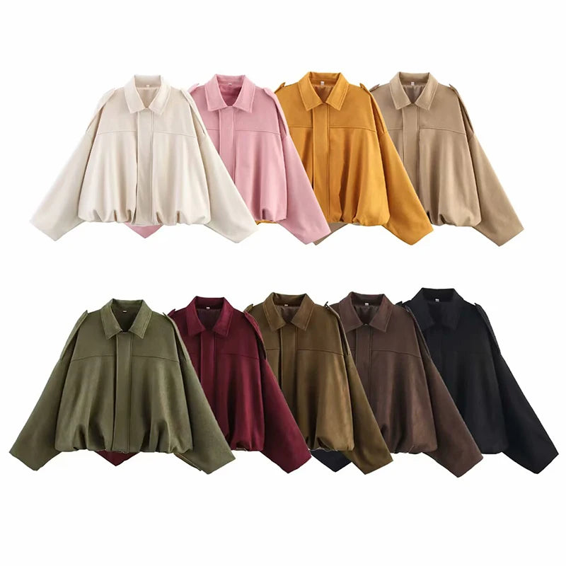 Women's Bomber Jacket – Casual Zip-Up Coat