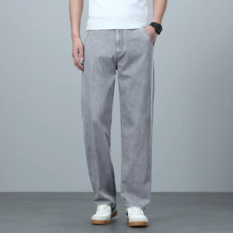 Men's Loose Straight Jeans – Casual Wide Leg Denim Pants