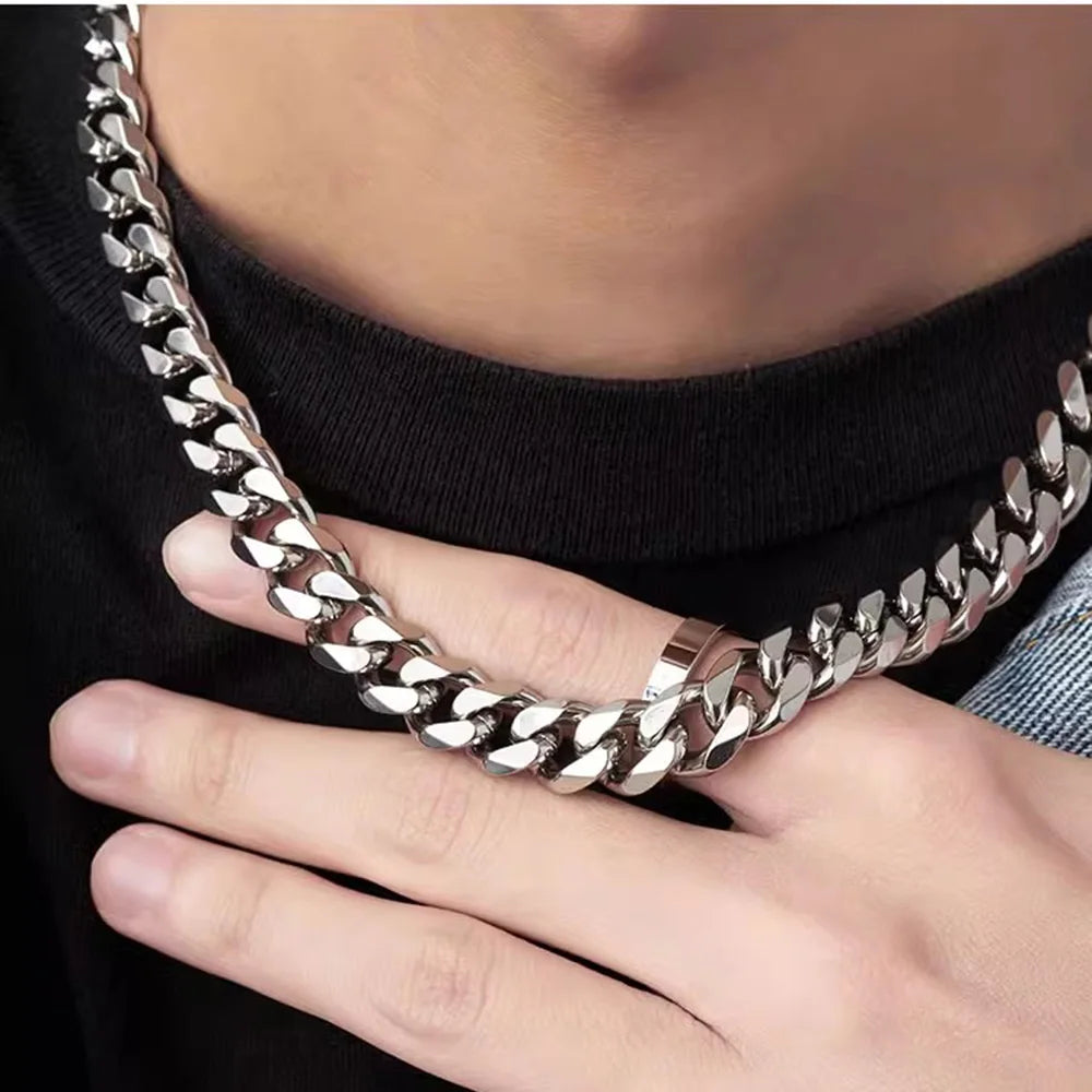 Classic Stainless Steel Cuban Chain Necklace