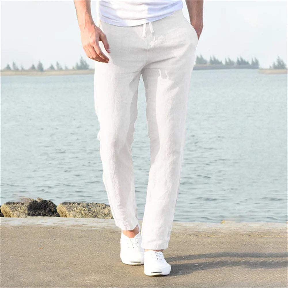 Men's Loose Fit Linen Trousers