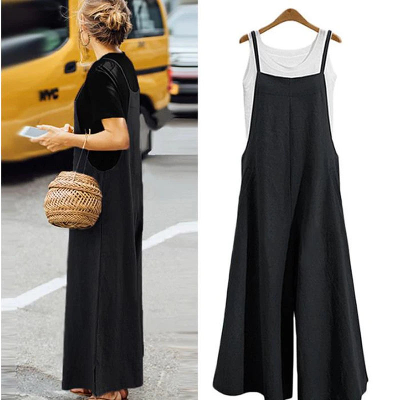Women's Wide Leg Overalls – Casual Fit