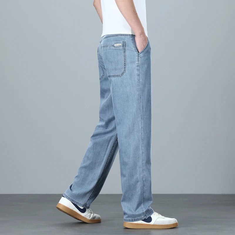 Men's Loose Straight Jeans – Casual Wide Leg Denim Pants