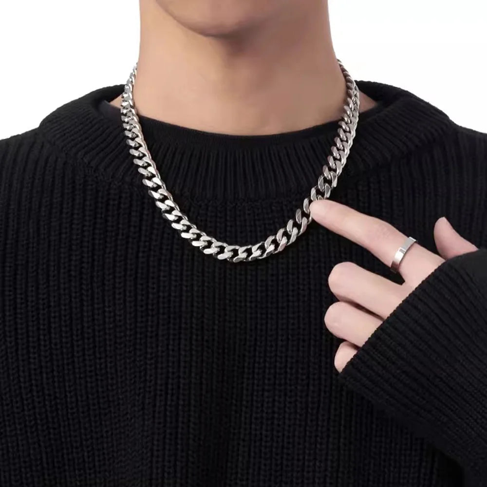 Classic Stainless Steel Cuban Chain Necklace