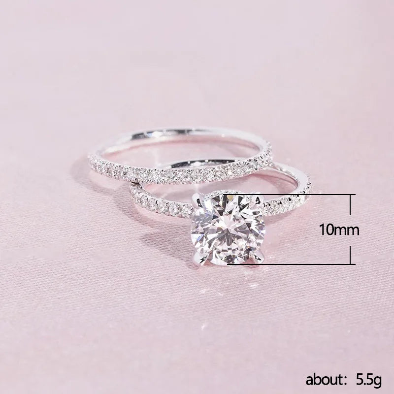Elegant Cubic Zirconia Ring Set