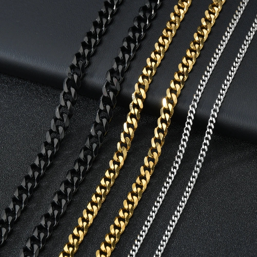 Classic Stainless Steel Cuban Chain Necklace