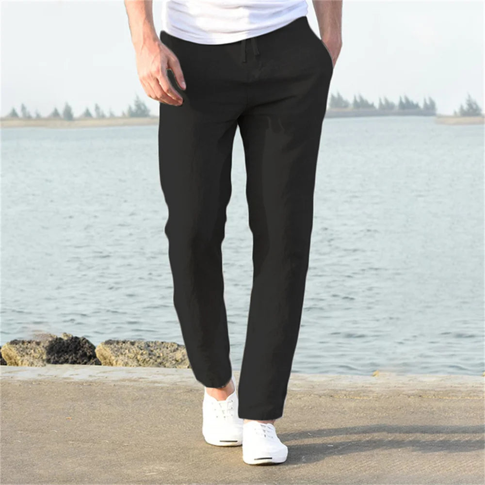 Men's Loose Fit Linen Trousers