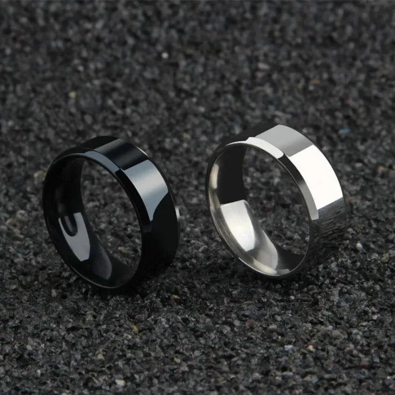 Black Stainless Steel Ring for Men & Women | Minimalist Wedding Band
