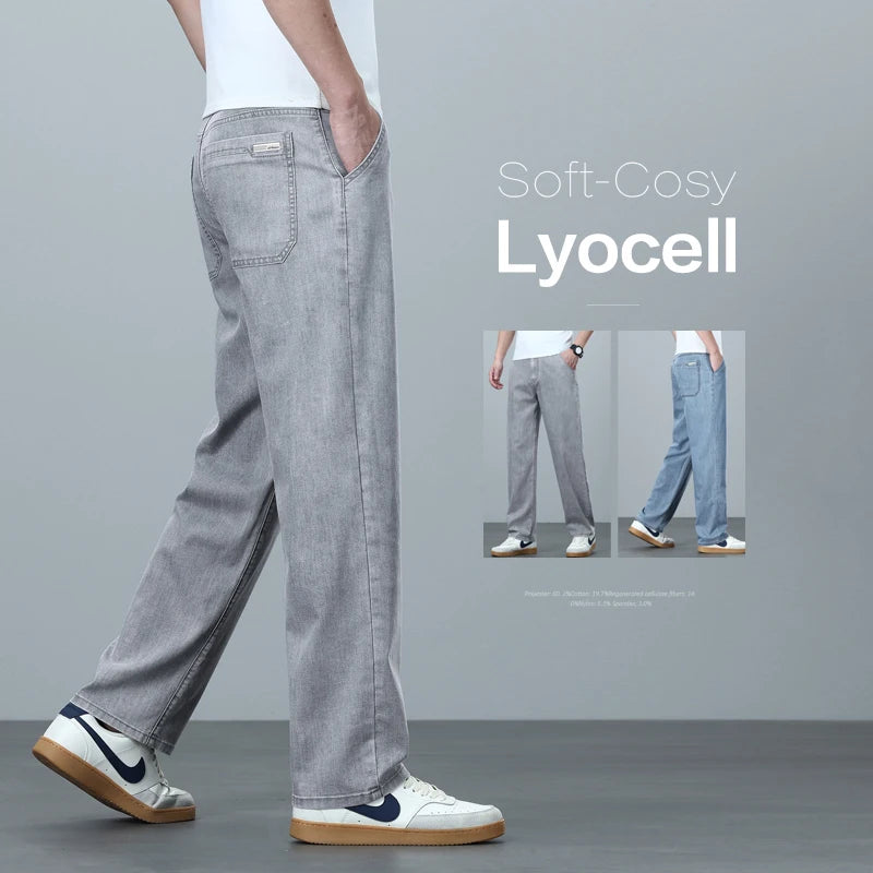 Men's Loose Straight Jeans – Casual Wide Leg Denim Pants