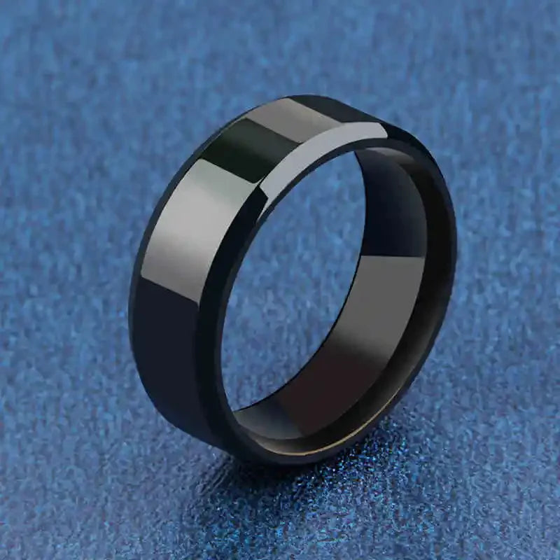Black Stainless Steel Ring for Men & Women | Minimalist Wedding Band